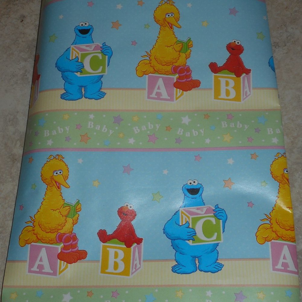 SESAME STREET BABY SHOWER WRAPPING PAPER ROLL